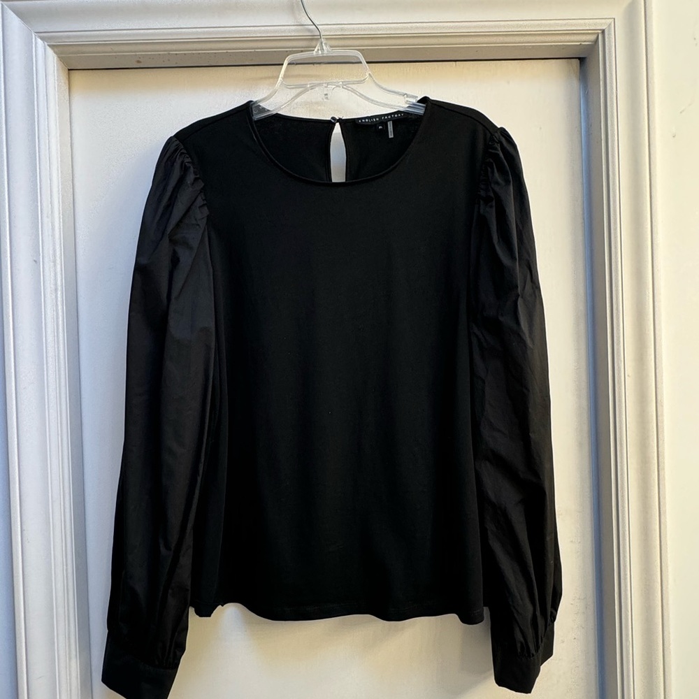 NWOT ENGLISH FACTORY Women's Long Balloon Sleeve Knit Top